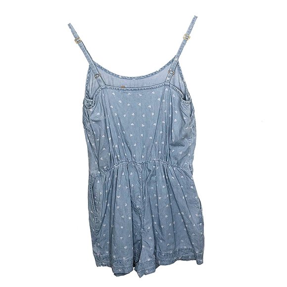 chambray patterned romper | denim playsuit topshop - Picture 7 of 7